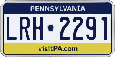 PA license plate LRH2291