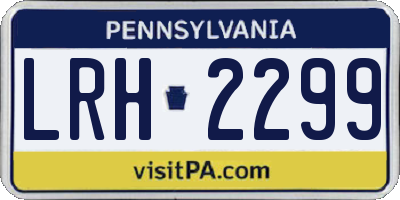 PA license plate LRH2299