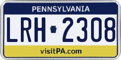 PA license plate LRH2308