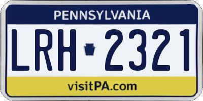 PA license plate LRH2321