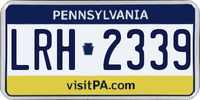 PA license plate LRH2339