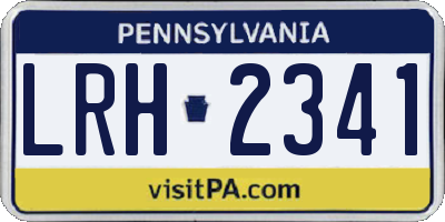 PA license plate LRH2341