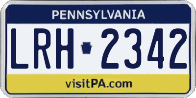 PA license plate LRH2342