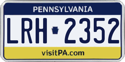 PA license plate LRH2352
