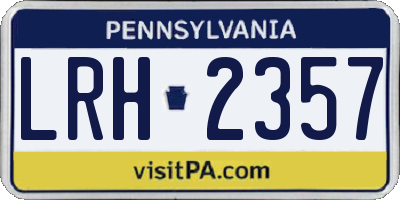 PA license plate LRH2357