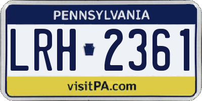 PA license plate LRH2361