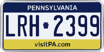 PA license plate LRH2399