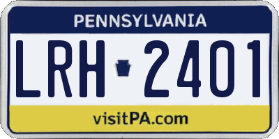 PA license plate LRH2401