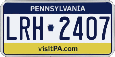 PA license plate LRH2407