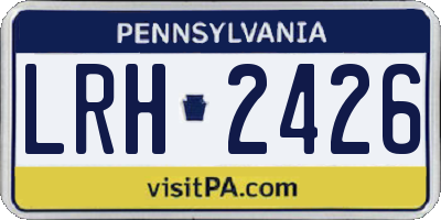 PA license plate LRH2426
