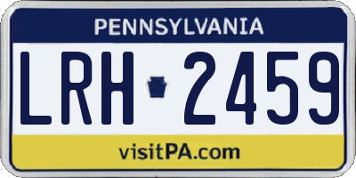 PA license plate LRH2459