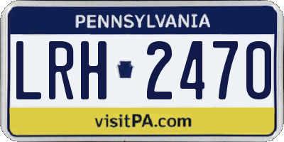 PA license plate LRH2470