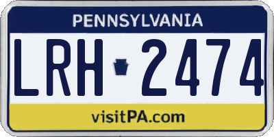 PA license plate LRH2474