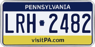 PA license plate LRH2482