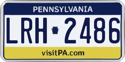 PA license plate LRH2486