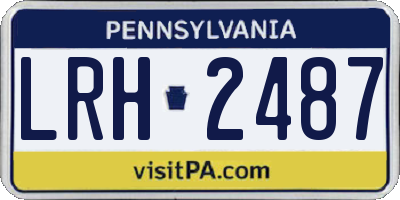 PA license plate LRH2487