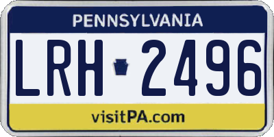 PA license plate LRH2496