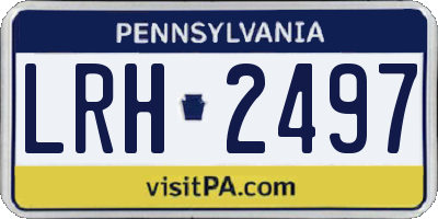 PA license plate LRH2497