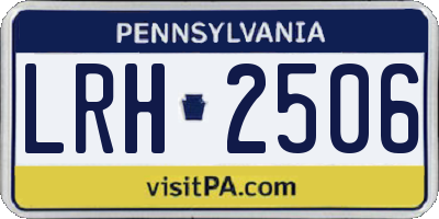 PA license plate LRH2506