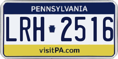 PA license plate LRH2516