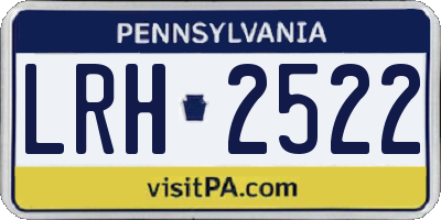PA license plate LRH2522