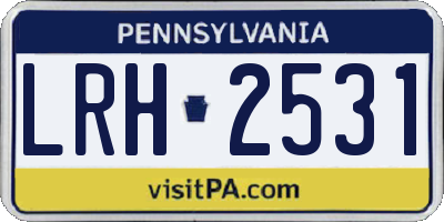 PA license plate LRH2531