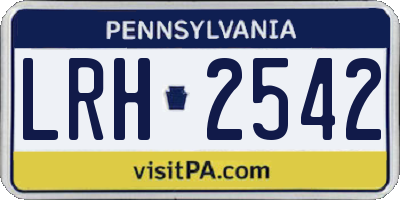 PA license plate LRH2542