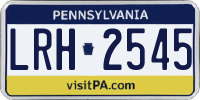 PA license plate LRH2545