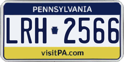 PA license plate LRH2566