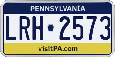 PA license plate LRH2573
