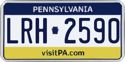 PA license plate LRH2590