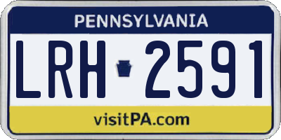 PA license plate LRH2591