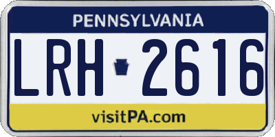 PA license plate LRH2616