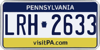PA license plate LRH2633