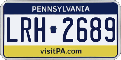 PA license plate LRH2689
