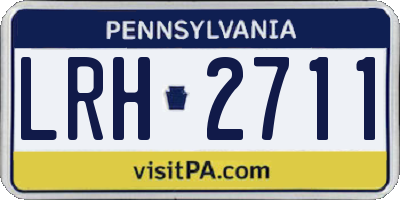 PA license plate LRH2711
