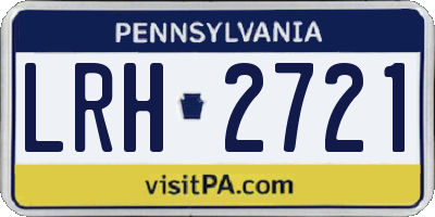 PA license plate LRH2721