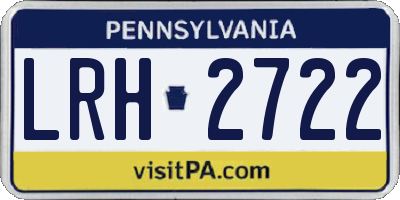 PA license plate LRH2722