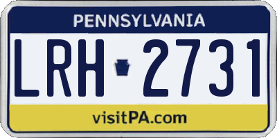 PA license plate LRH2731
