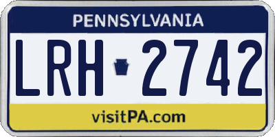 PA license plate LRH2742