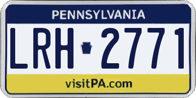 PA license plate LRH2771