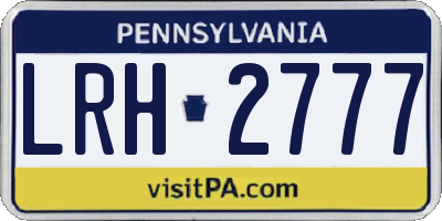 PA license plate LRH2777
