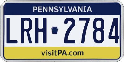PA license plate LRH2784
