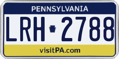 PA license plate LRH2788