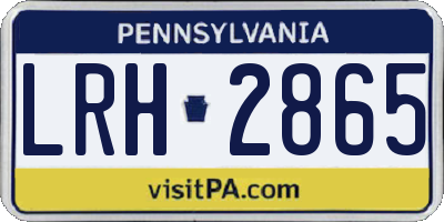 PA license plate LRH2865