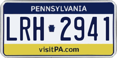 PA license plate LRH2941