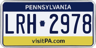 PA license plate LRH2978