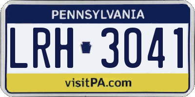 PA license plate LRH3041