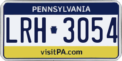 PA license plate LRH3054