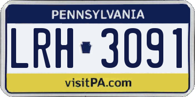 PA license plate LRH3091